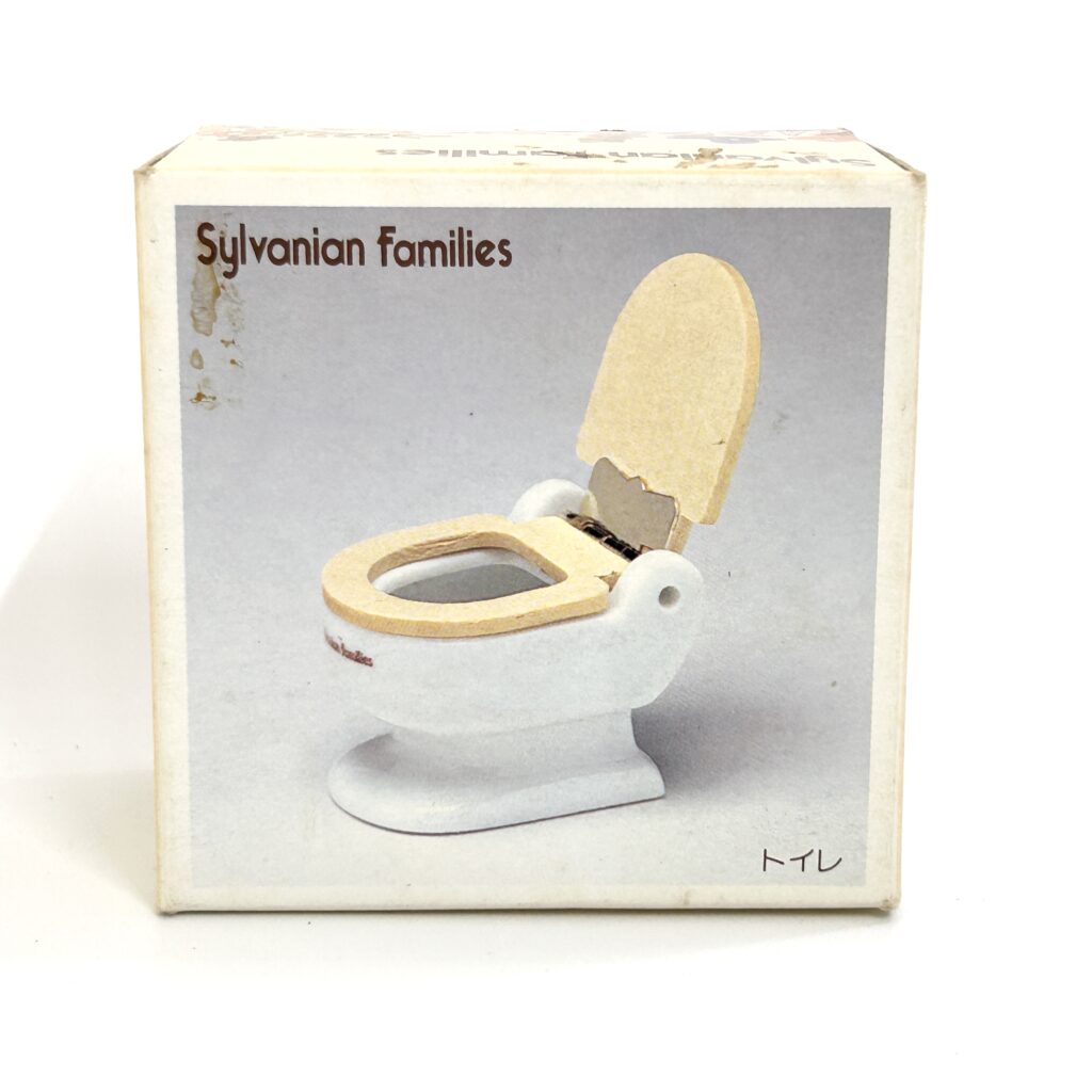[used] Vintage Ceramic Toilet 1986 KA-35-600 Sylvanian Families Calico Critters