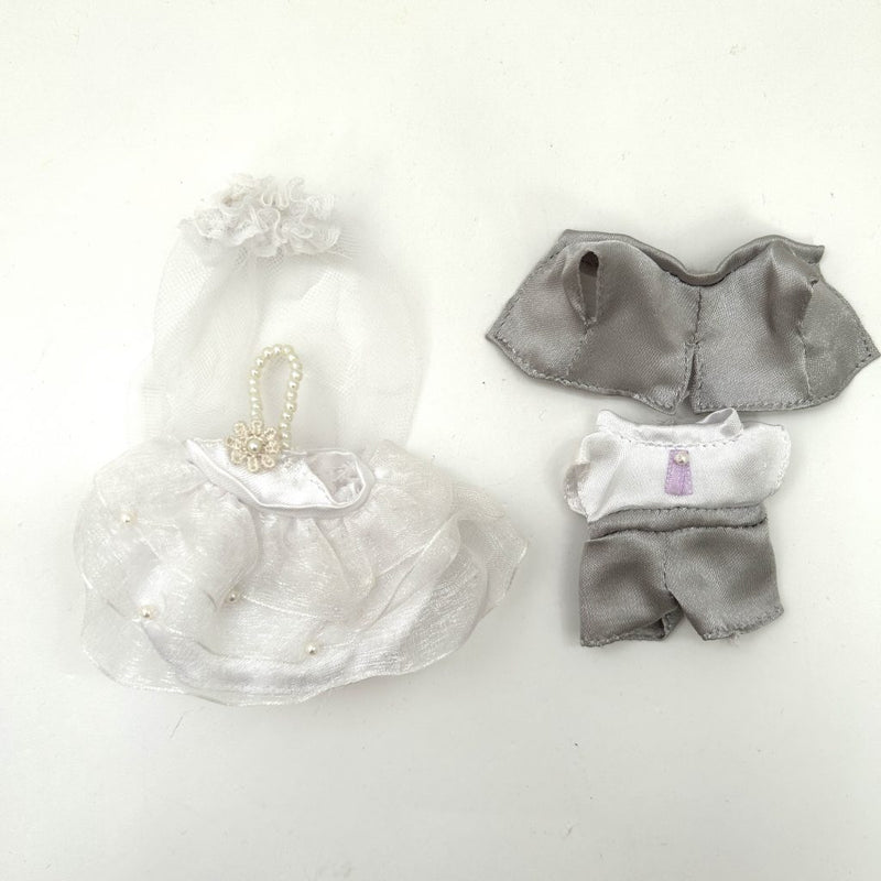 [Used] A SET OF WEDDING DRESS AND TUXEDO Japan Sylvanian Families