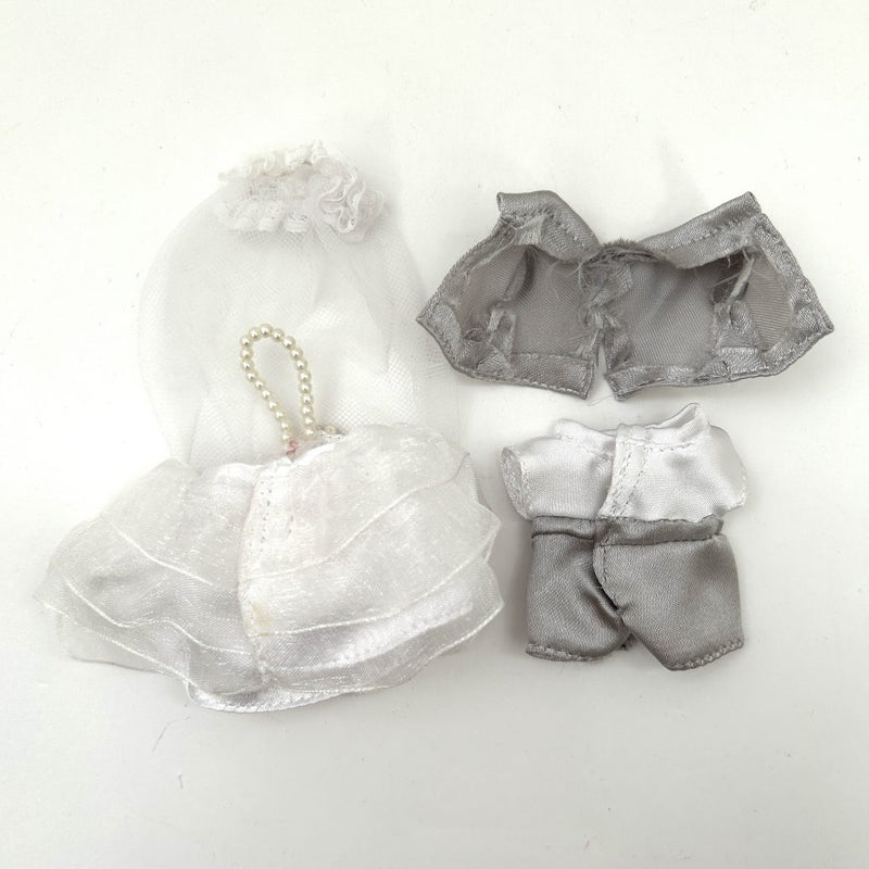 [Used] A SET OF WEDDING DRESS AND TUXEDO Japan Sylvanian Families