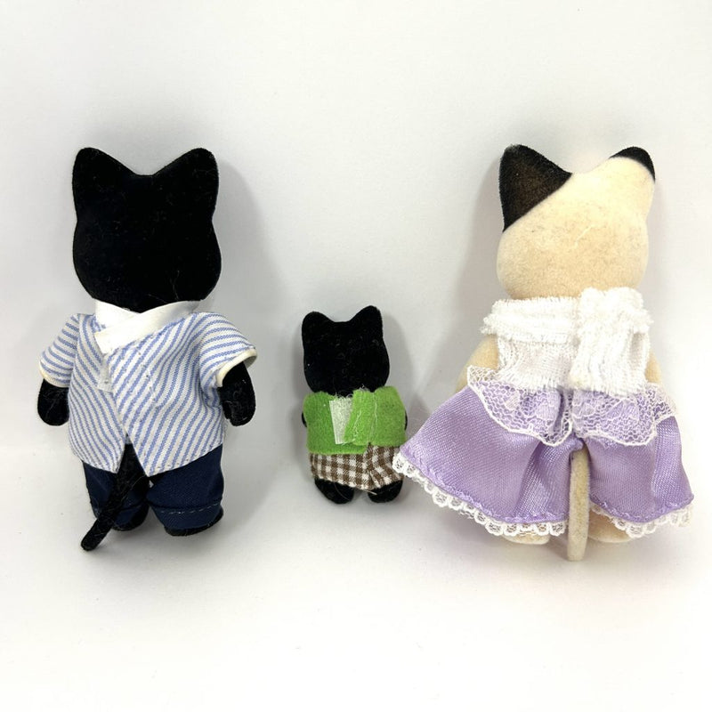 [Used] Forest Market CHARCOAL CAT FAMILY Tuxedo Cat Sylvanian Families