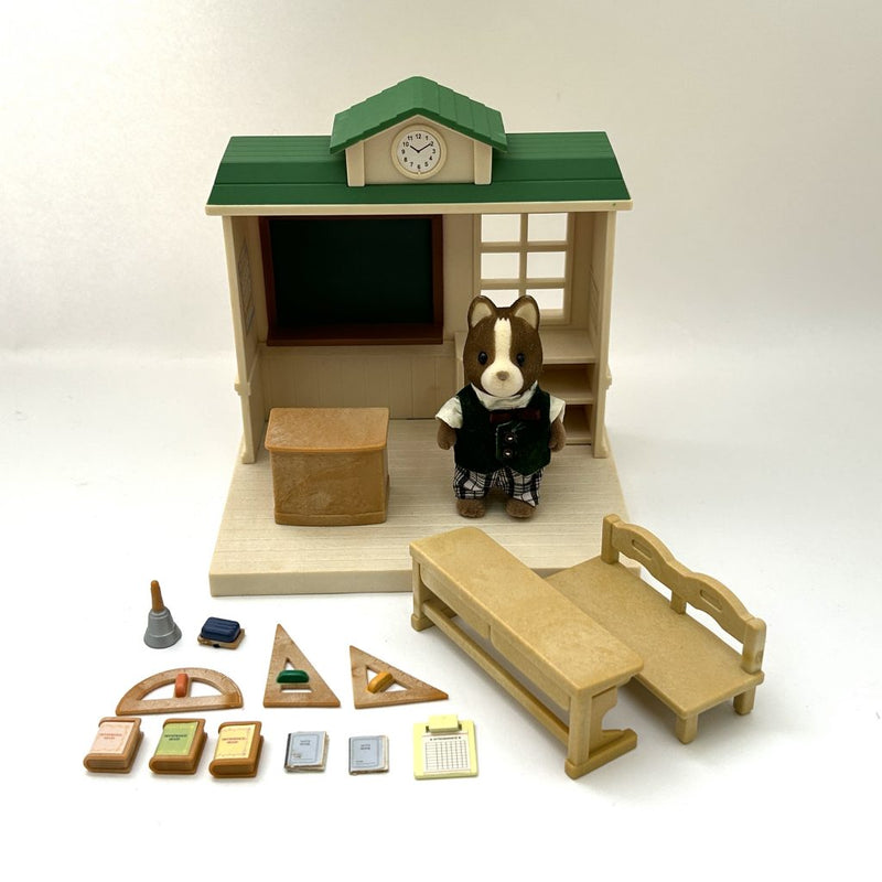 [Used] MARRON DOG TEACHER SET Retired Epoch DW-02 Sylvanian Families