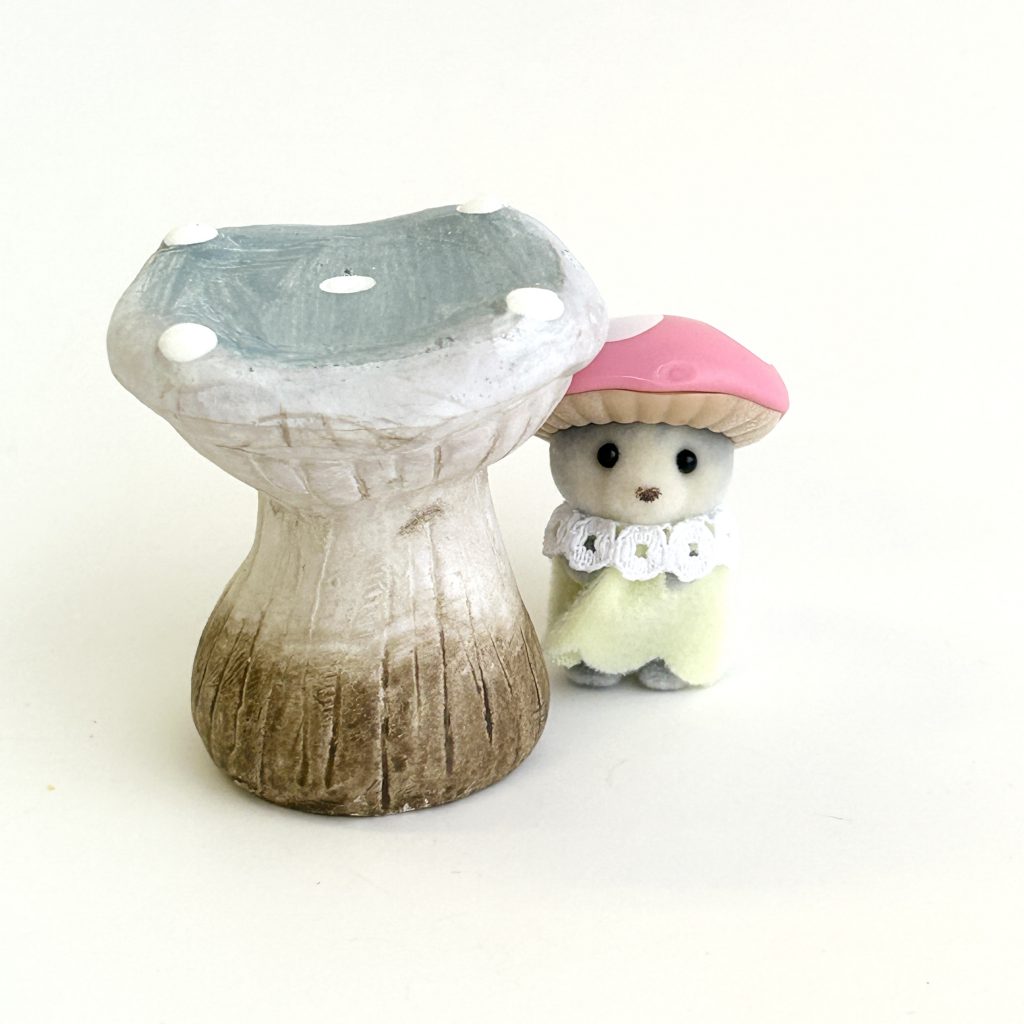 Miniature Resin Ornament Blue Mushroom Natural Kitchen