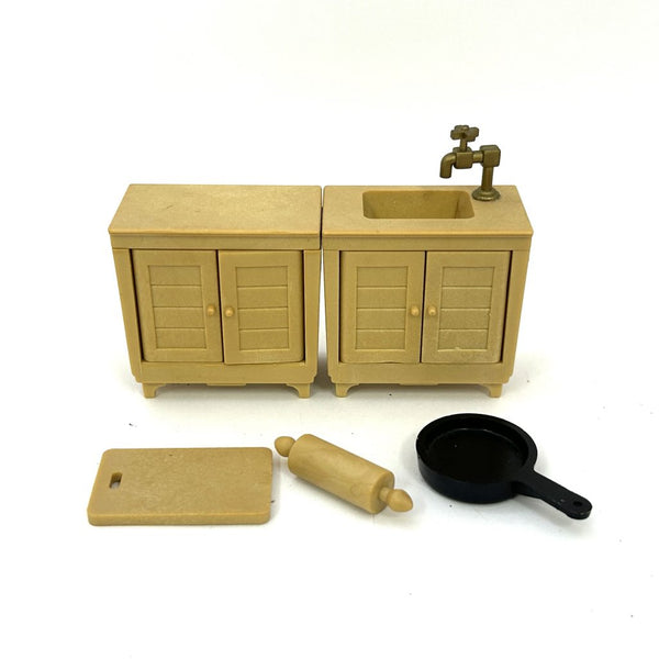 [Used] SINK CABINET SETJapan Epoch Sylvanian Families