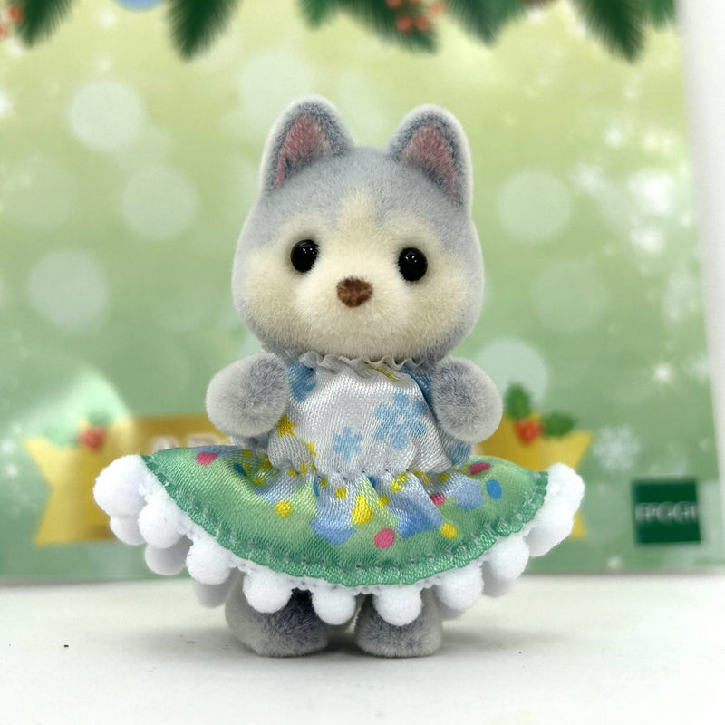 HUSKY BABY CHRISTMAS DRESS Japan Sylvanian Families