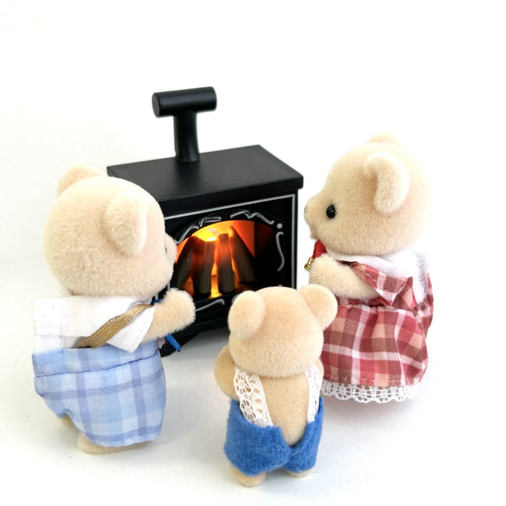 Light-Up Fireplace Brown