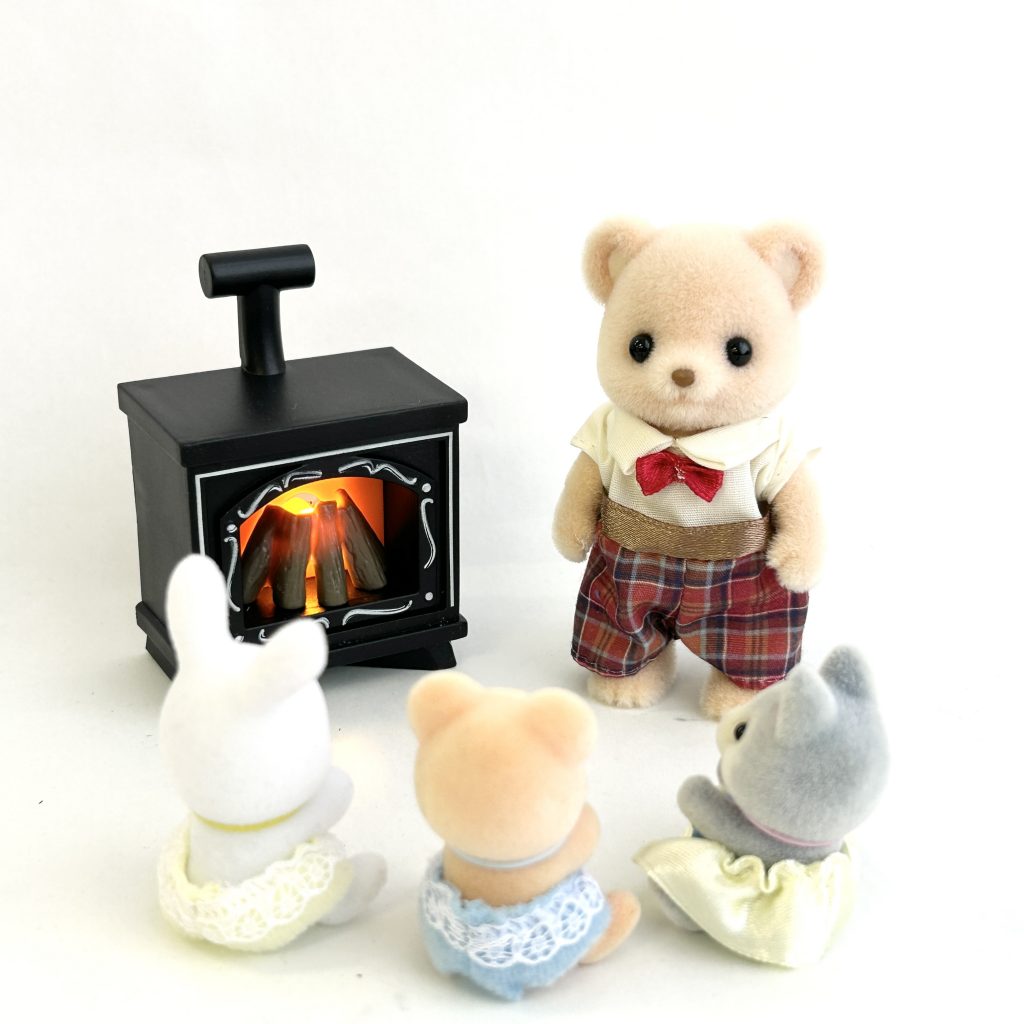 Light-Up Fireplace Brown