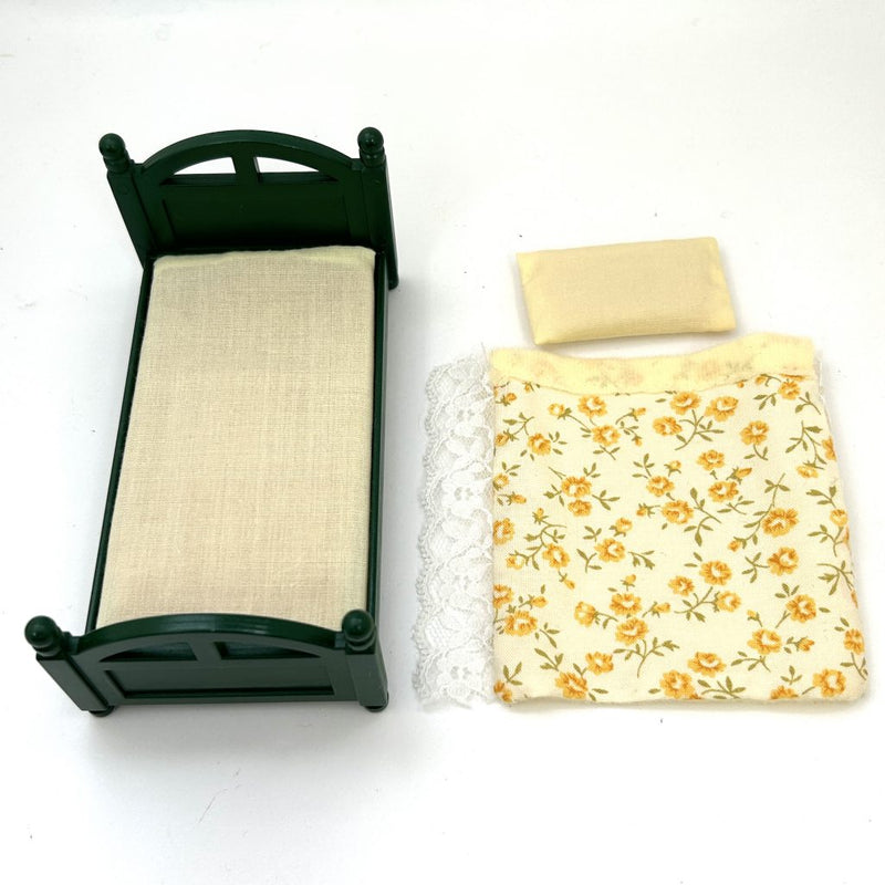 [Used] GREEN BED SET Epoch Japan Sylvanian Families