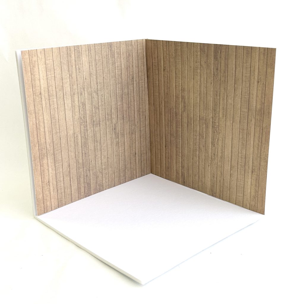 Set de base y láminas de papel tapiz para casa de muñecas, marrón oscuro Seria