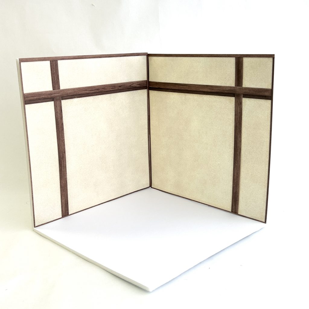 Dollhouse Base and Wallpaper Sheet Set Japanese Style Room Beige Seria