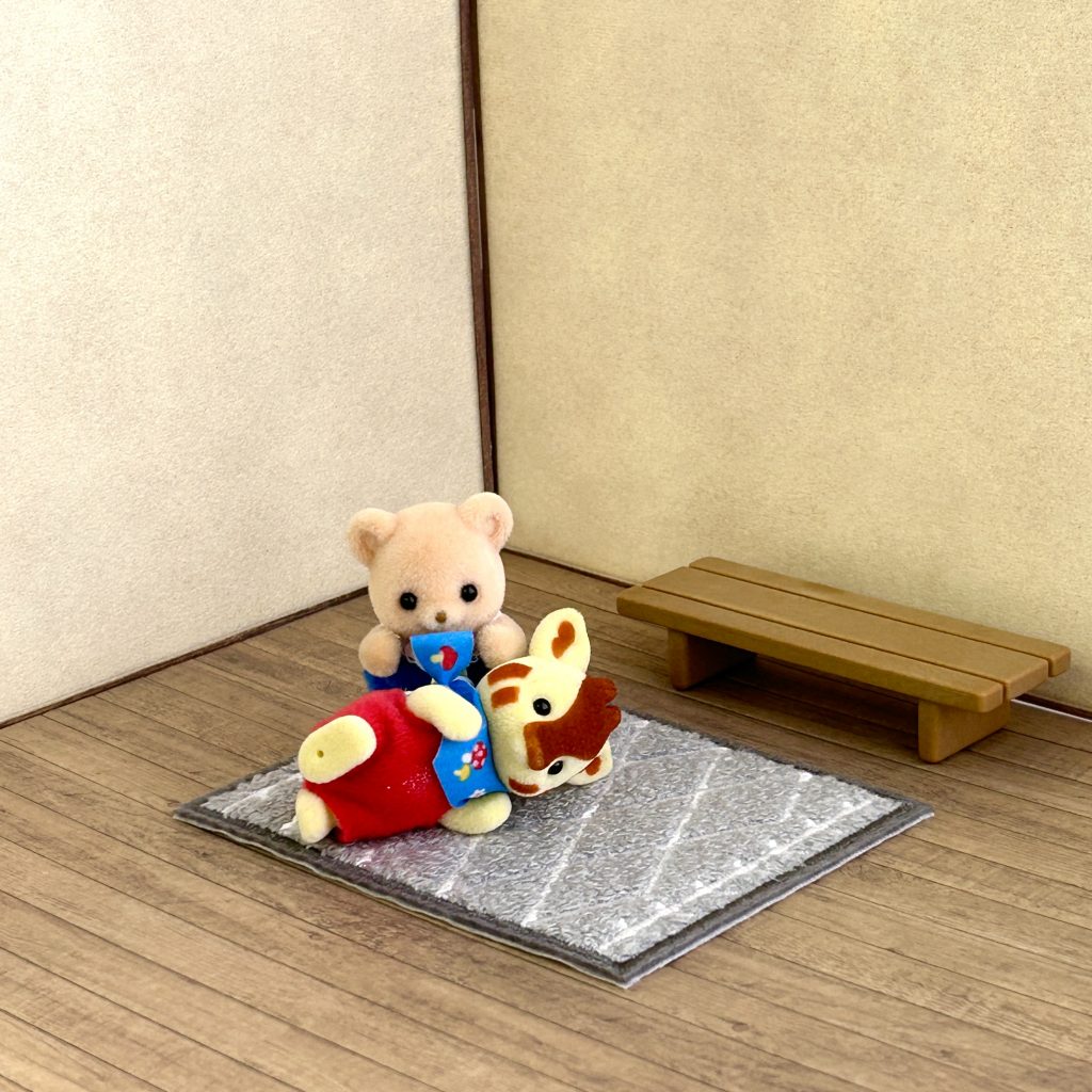 Dollhouse Base and Wallpaper Sheet Set Japanese Style Room Beige Seria