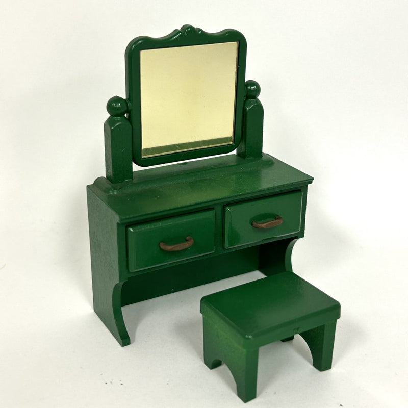 [Used] GREEN FURNITURE DRESSING TABLE SET Japan Sylvanian Families