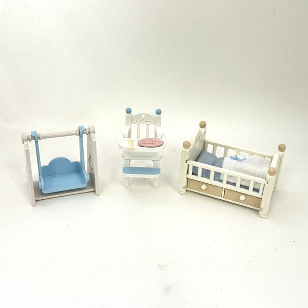 [Used] WHITE BABY ROOM FURNITURE SET Epoch Japan Sylvanian Families