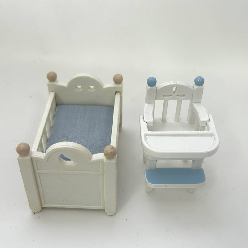 [Used] WHITE BABY ROOM FURNITURE SET Epoch Japan Sylvanian Families