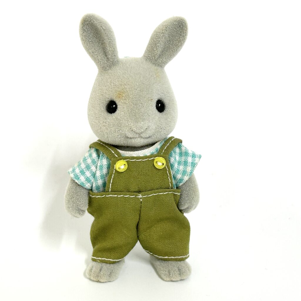 [used] Vintage Babblebrook Gray Rabbit Father 1985 U-11-850 Sylvanian Families Calico Critters