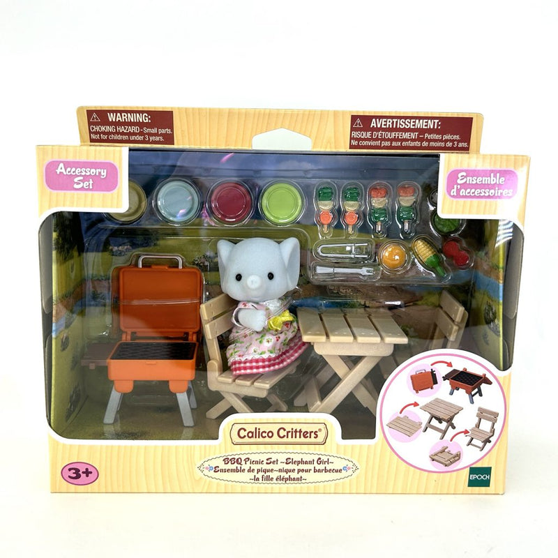 SET DE PICNIC PARA BARBACOA NIÑA ELEFANTE Epoch Japón Sylvanian Families