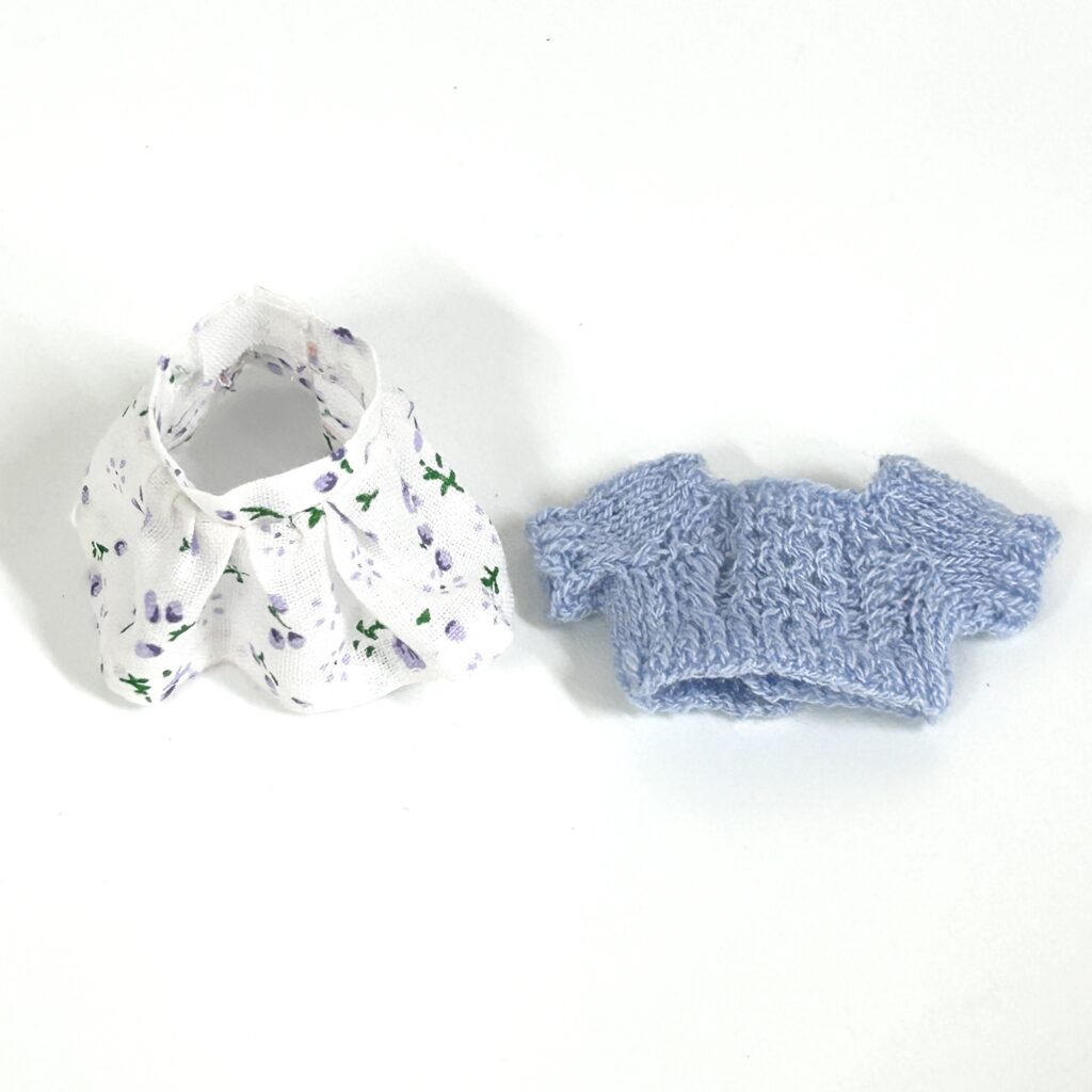 Light Blue Cashmere Sweater and Skirt Handmade