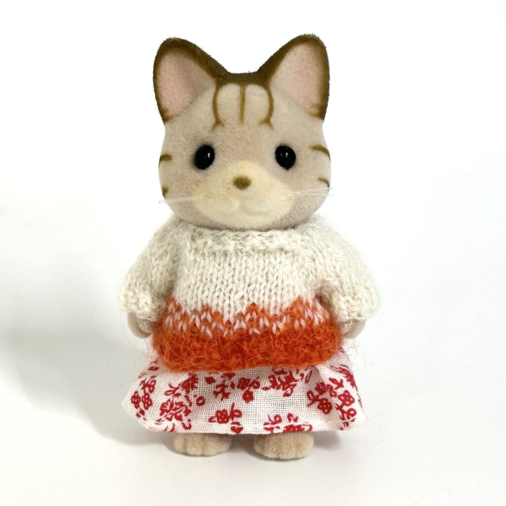 Red Mohair and White Cashmere Sweater and Skirt Handmade