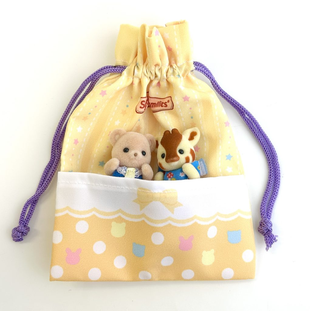 Outing Pouch and Tote Bag Yellow Futon Drawstring Pouch Sylvanian Families Calico Critters