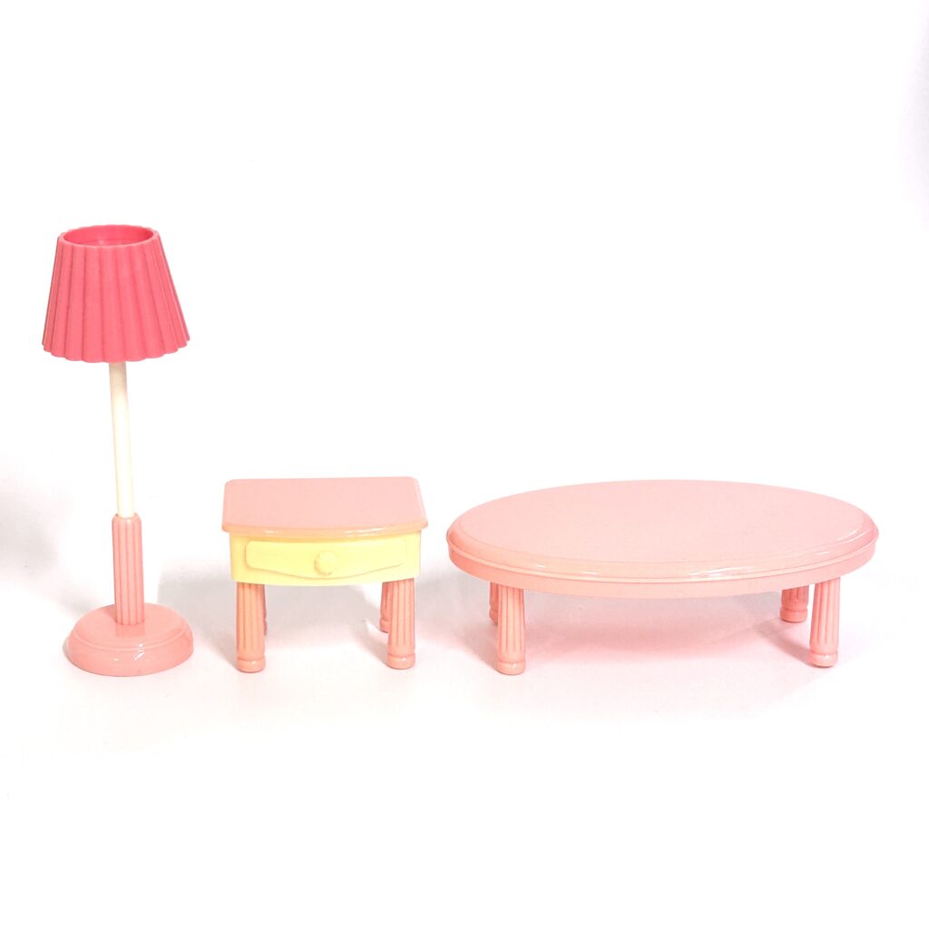 [used] Miniature Lamp and Table Set Daiso