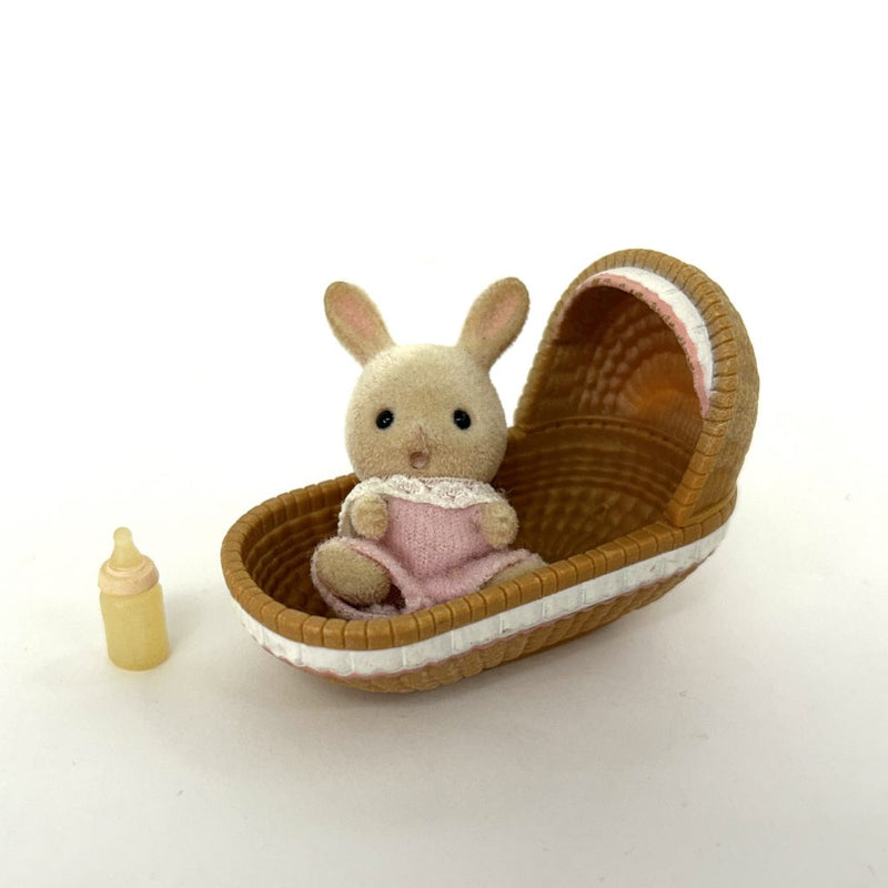 [Used] BABY CARRY CASE CRADLE MILK RABBIT B-21 Retired Japan Calico Sylvanian Families