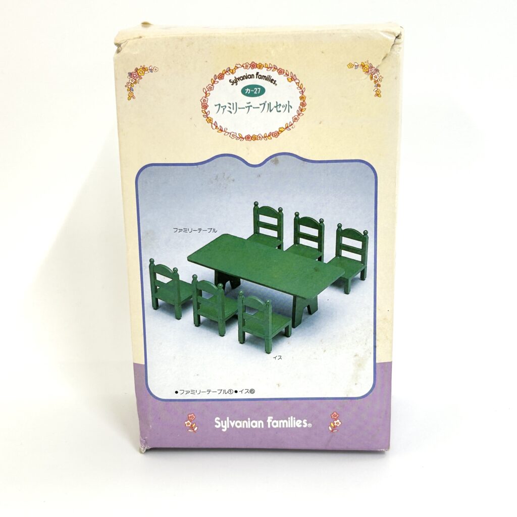 [used] Vintage Green Family Table Chairs 1986 KA-27 Sylvanian Families Calico Critters