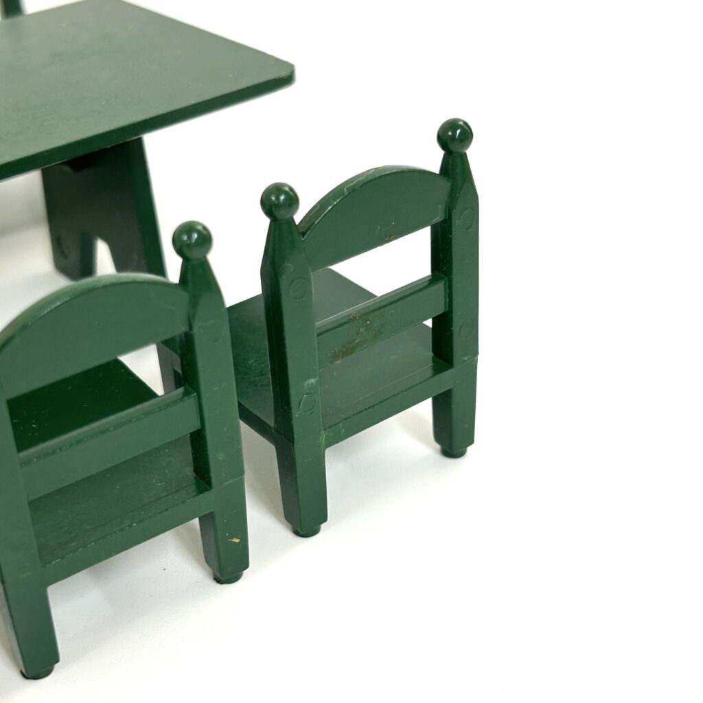 [used] Vintage Green Family Table Chairs 1986 KA-27 Sylvanian Families Calico Critters