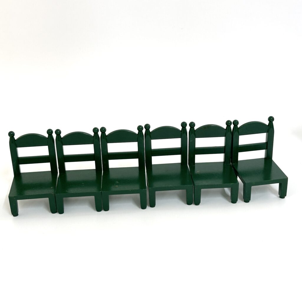 [used] Vintage Green Family Table Chairs 1986 KA-27 Sylvanian Families Calico Critters