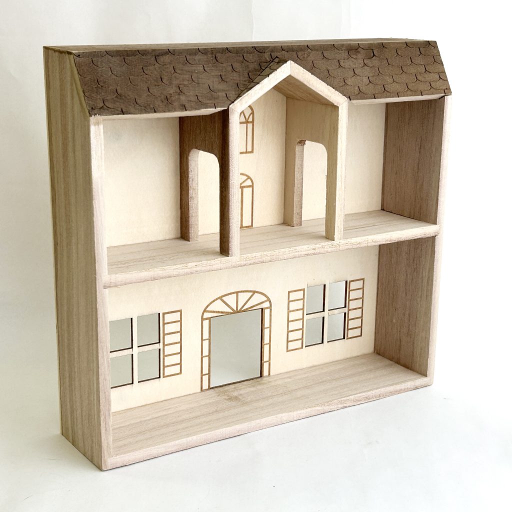 Natural Wooden Shelf House with Roof Natural Kitchen