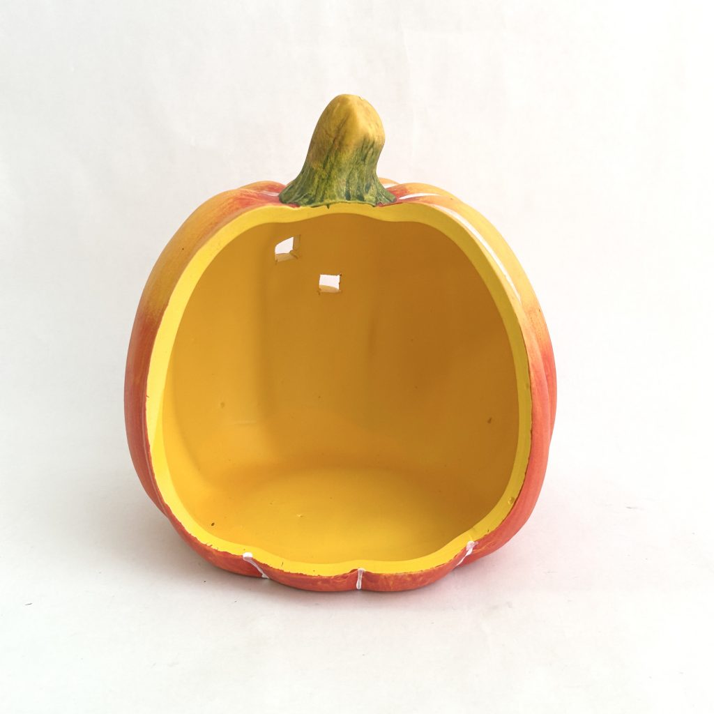 Pumpkin Dome Ornament with Window Halloween Natural Kitchen