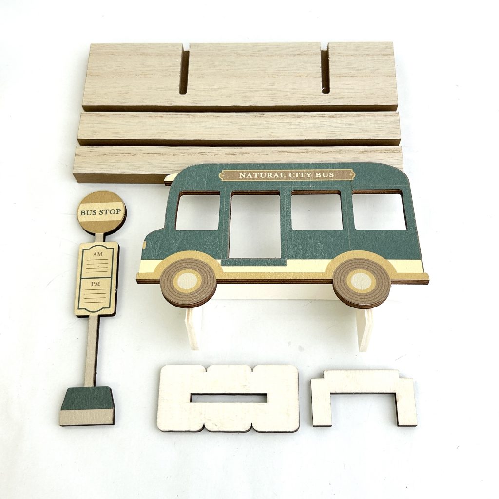 Wooden Stand Board – Retro Bus Stop Natural Kitchen