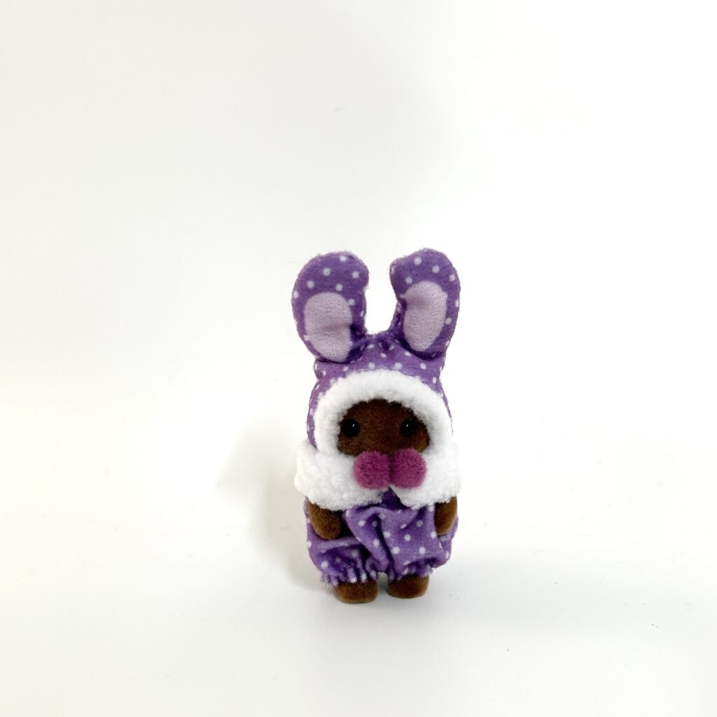 [used] Baby Colorful Rabbit Costume Purple Brown Rabbit 2025 Sylvanian Families Calico Critters