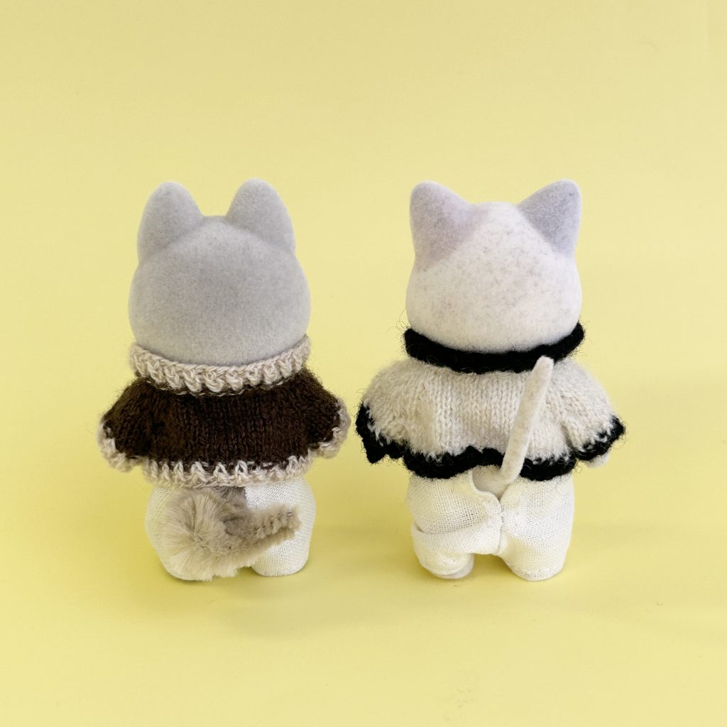 Collared Cardigan White and Brown Handmade