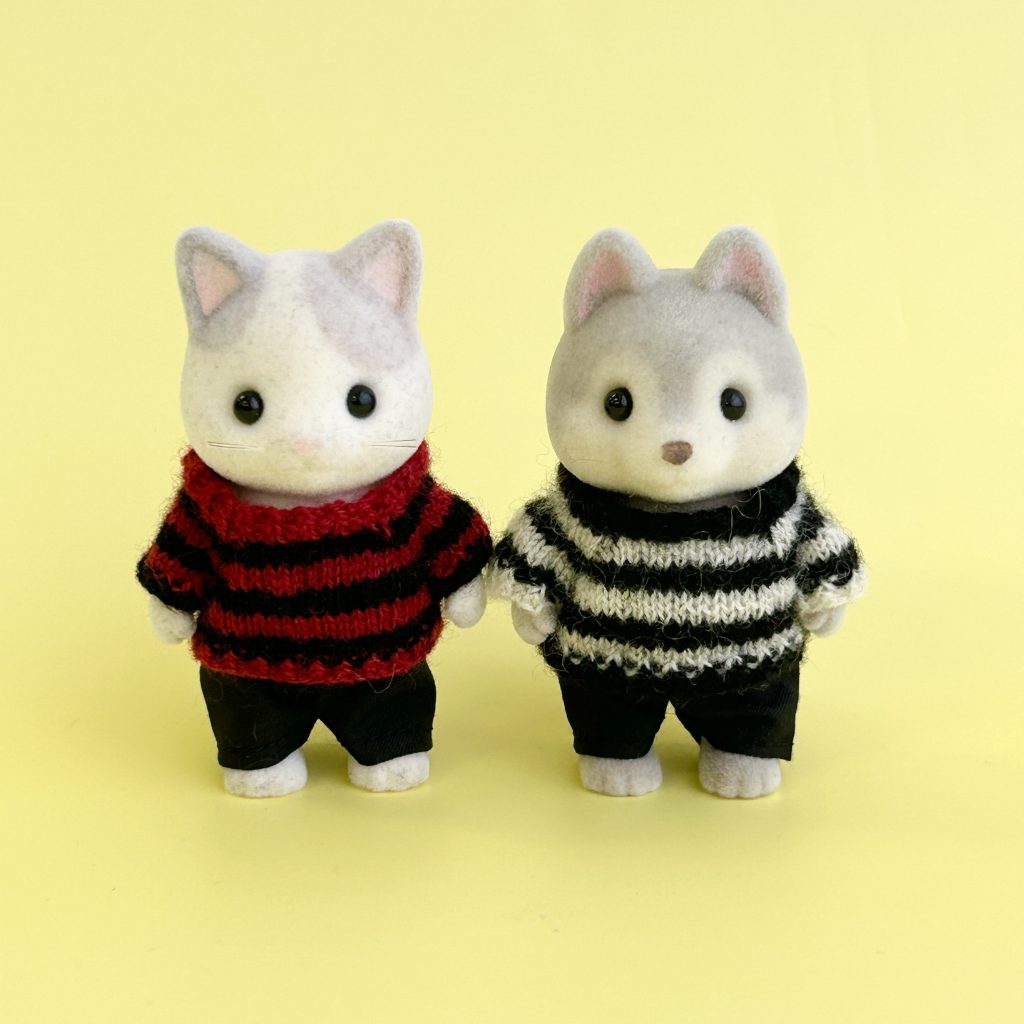 Horizontal Striped Sweater Red and White Handmade