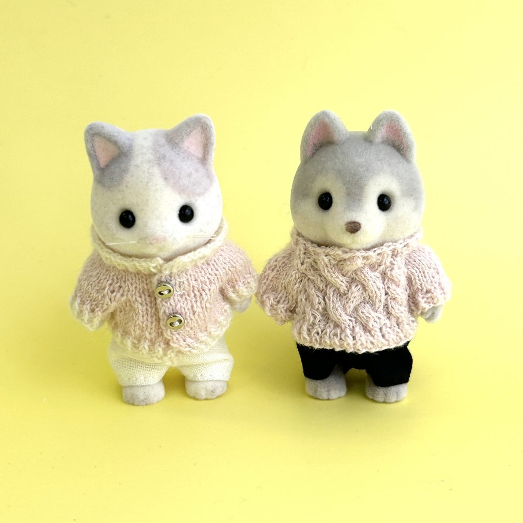 Pink Aran Knit Cardigan & Collared Cardigan fait main