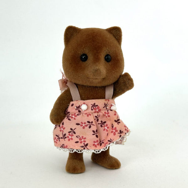 [Used] Vintage RACCOON DOG GIRL Epoch Japan Sylvanian Families