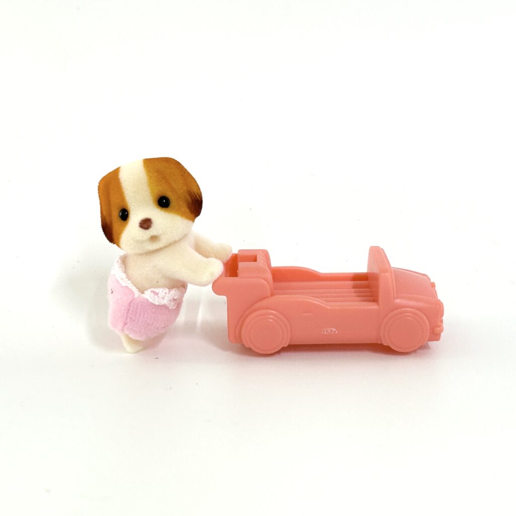 Baby Chiffon Dog and Red Push Along Car Set Sylvanian Families Calico Critters