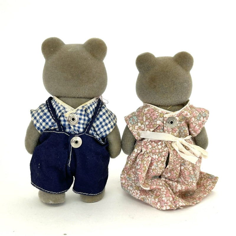 [Used] Vintage GRAY BEAR PARENTS Epoch Japan Sylvanian Families