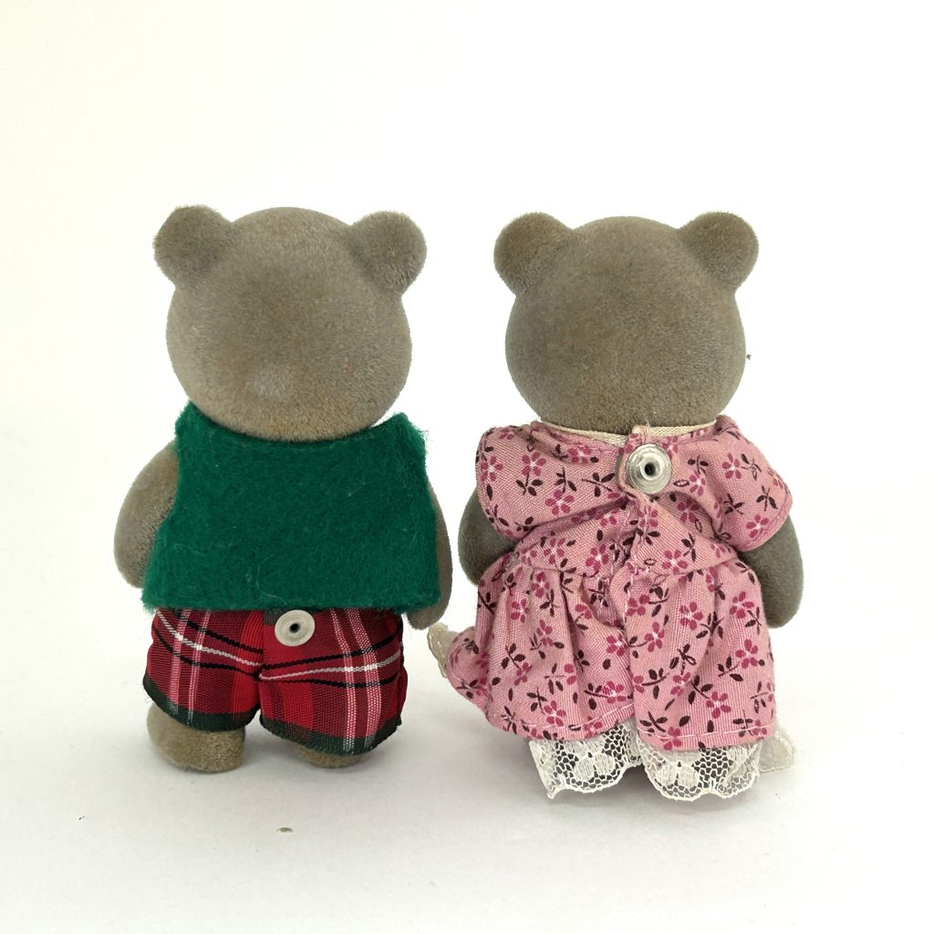[Used] Vintage GRAY BEAR OLDER SIBLINGS Epoch Japan Sylvanian Families