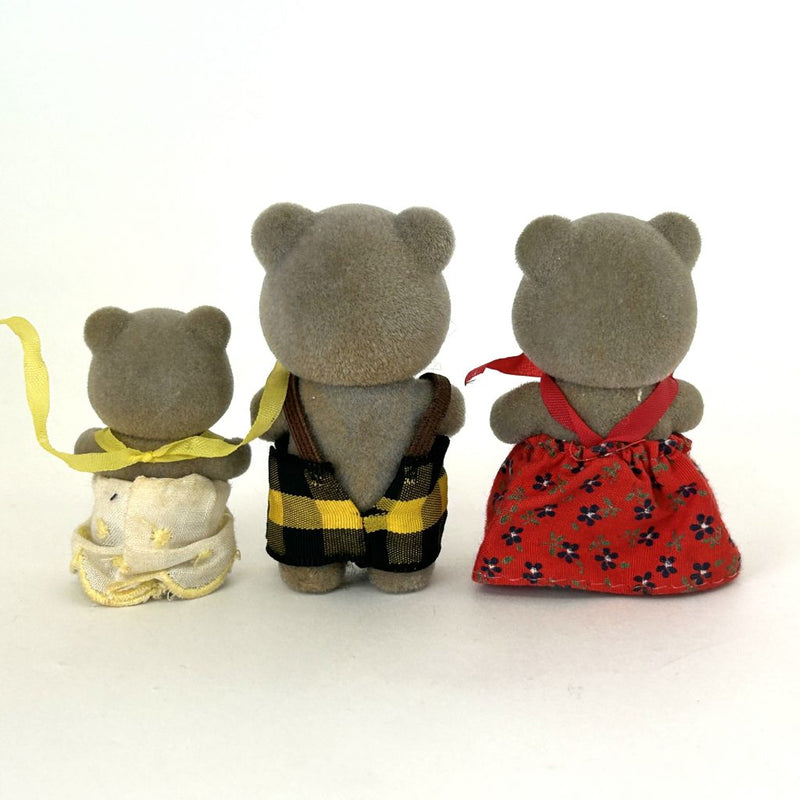 [Used] Vintage GRAY BEAR SIBLINGS Epoch Japan Sylvanian Families