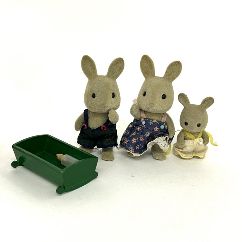 [Used] Vintage GRAY RABBIT SIBLINGS Epoch Japan Sylvanian Families