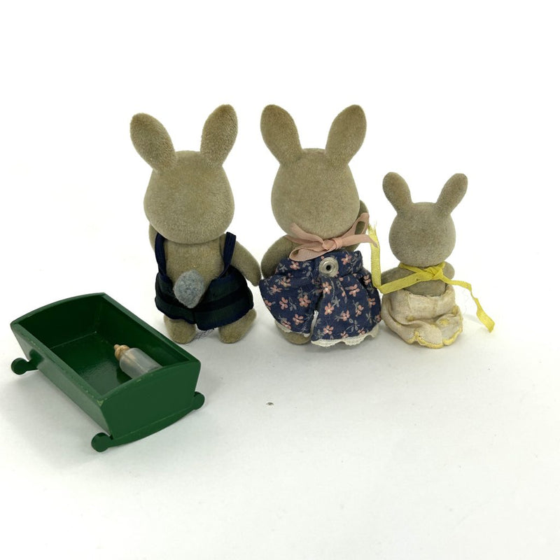 [Used] Vintage GRAY RABBIT SIBLINGS Epoch Japan Sylvanian Families