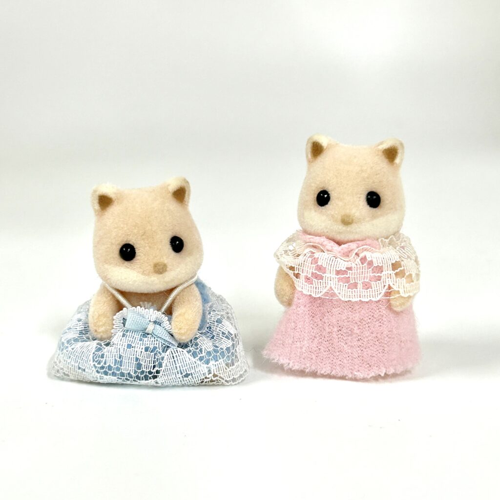 [used] Pink Fox Baby Twins Fan Club 2002 Sylvanian Families Calico Critters
