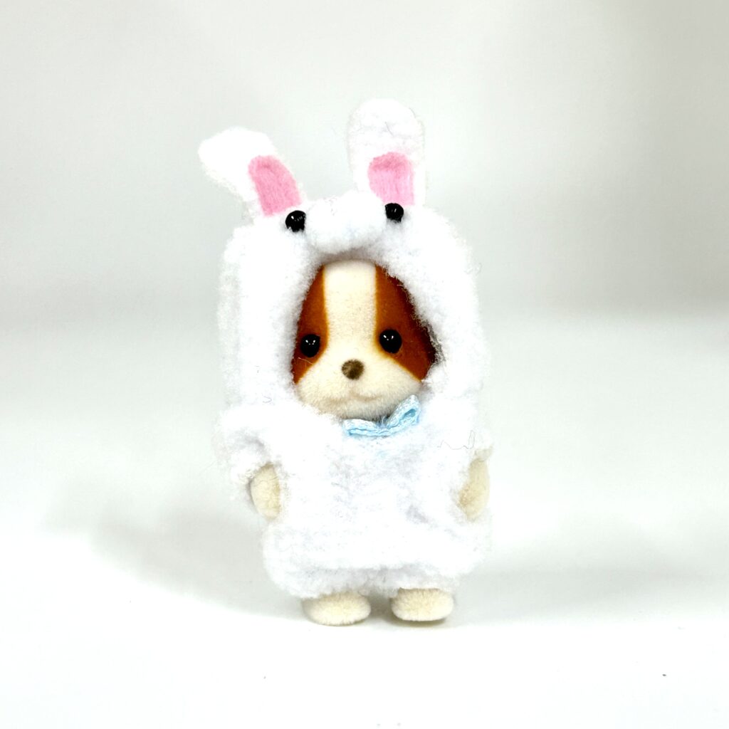 [used] 35th Anniversary Chiffon Dog Baby In White Rabbit Costume 2020 14516 Sylvanian Families Calico Critters