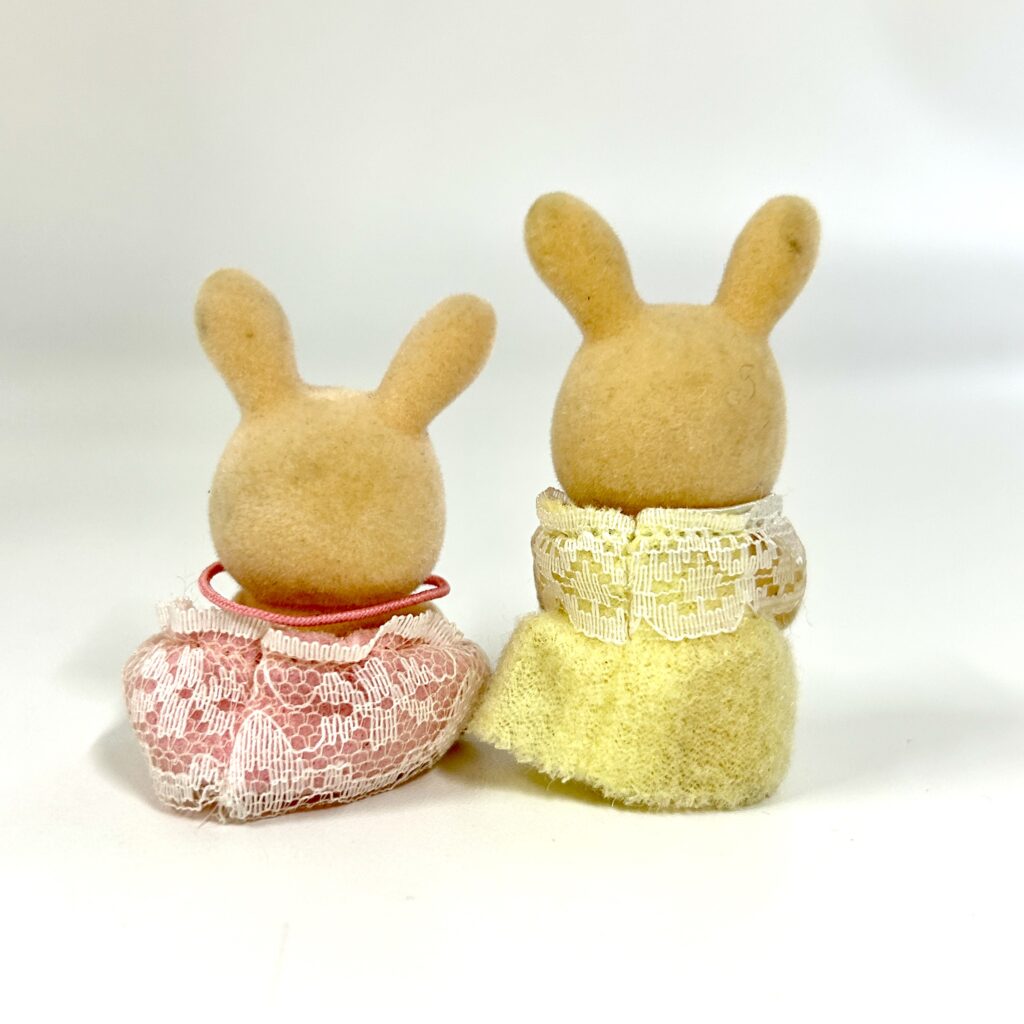 [used] Pink Rabbit Baby Twins Sylvanian Families Calico Critters