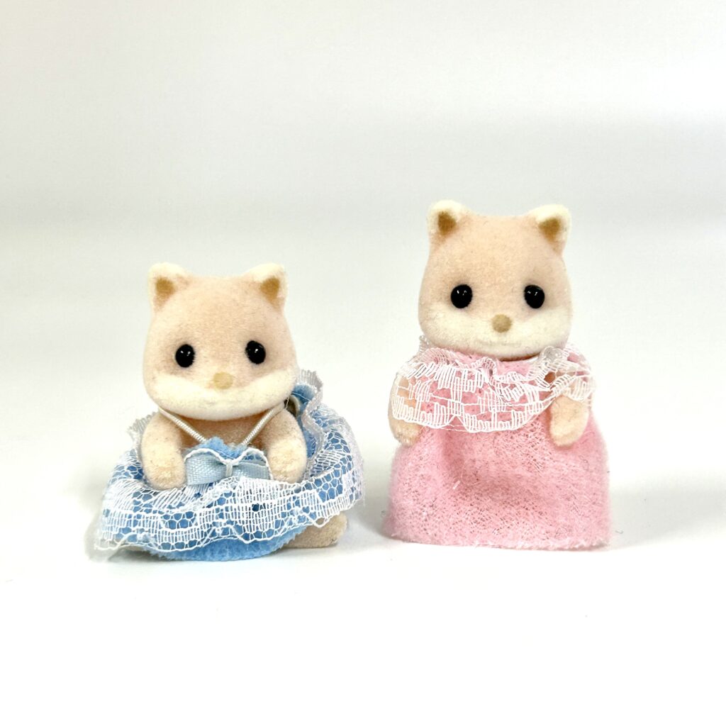 [used] Pink Fox Baby Twins Fan Club 2002 Sylvanian Families Calico Critters