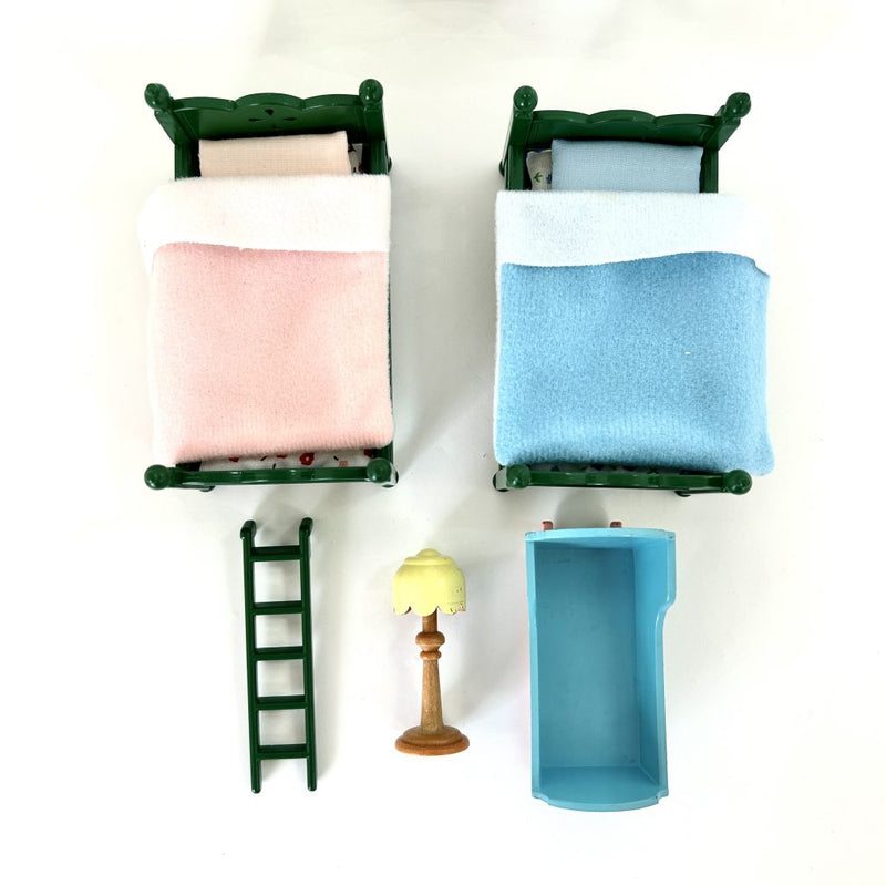 [Used] BEDROOM SET BUNK BED BABY'S BED LIGHT Japan Sylvanian Families