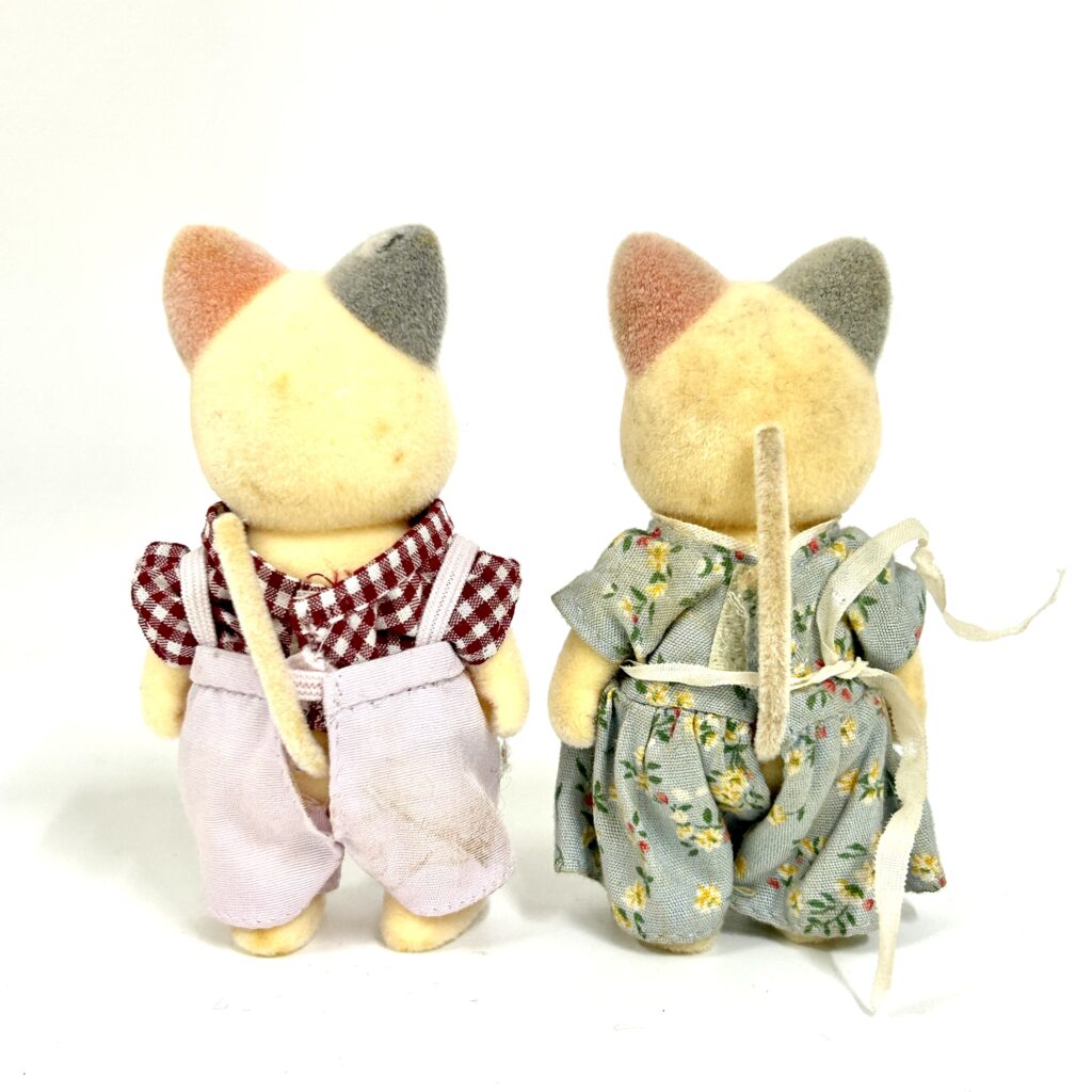 [used] Vintage Whiskers Spotted Cat Father and Mother Sylvanian Families Calico Critters