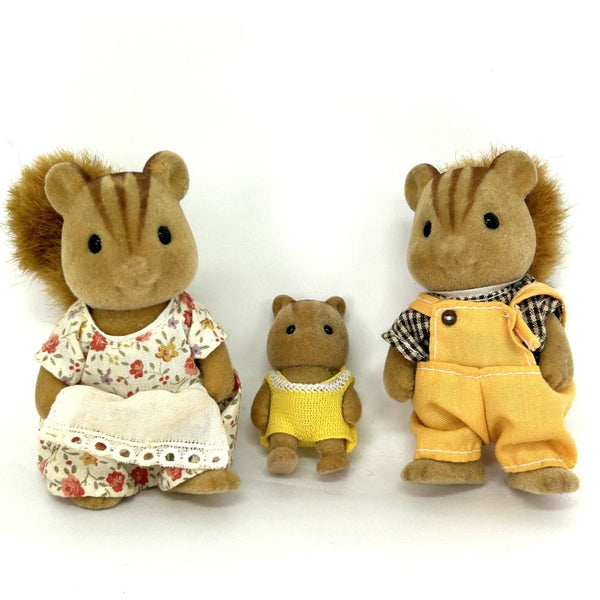 [Used] WALNUT SQUIRREL FATHER MOTHER BABY Japan Sylvanian Families