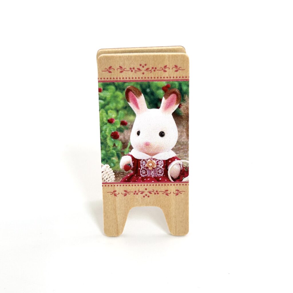 [used] Pink Memo Clip Wood Holder Stand 14165 Sylvanian Families Calico Critters