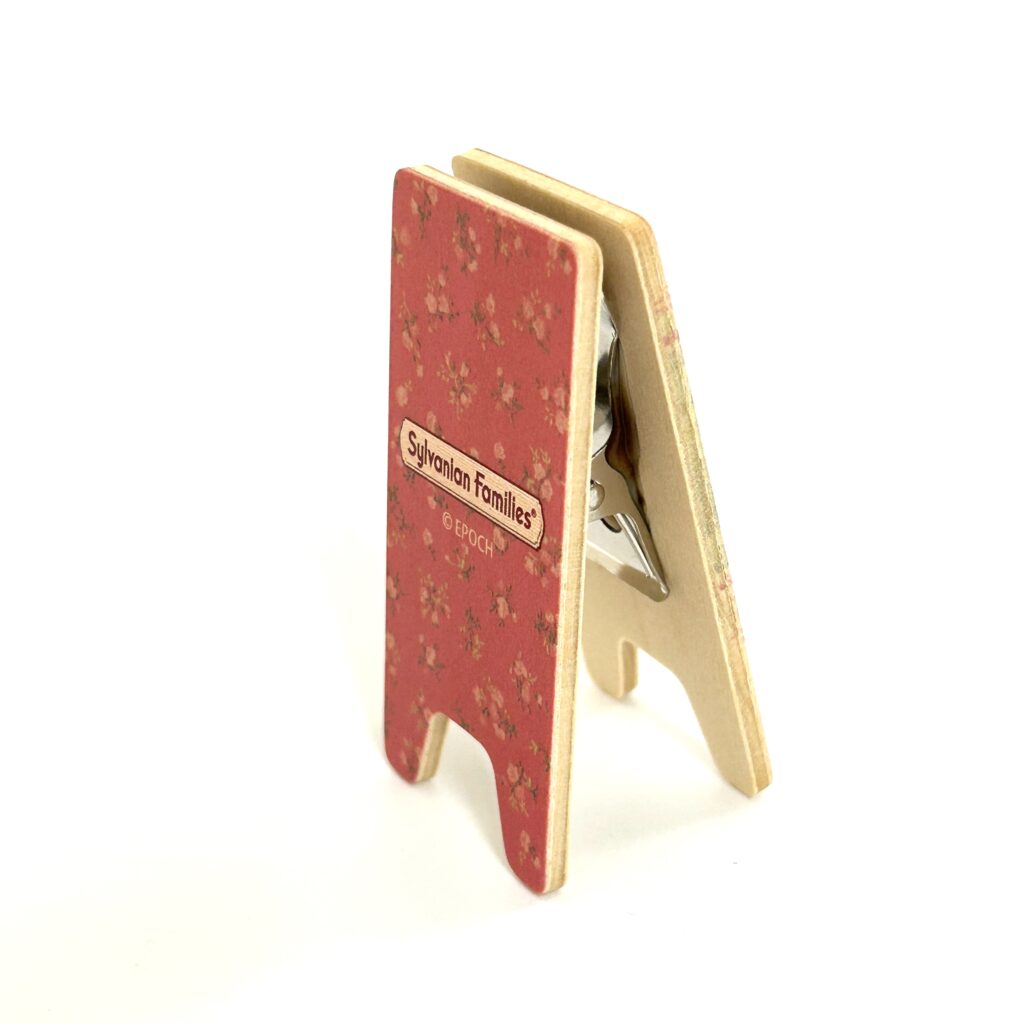 [used] Pink Memo Clip Wood Holder Stand 14165 Sylvanian Families Calico Critters